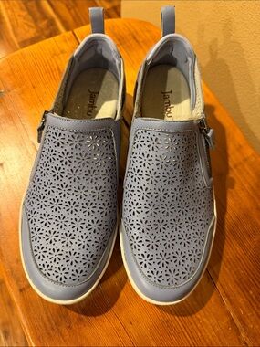 Jambu Women's Perforated Slip-On Mules - Light Blue